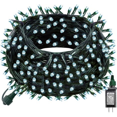 Guirlande lumineuse de Noël à 300 LED, étanche, fil vertDécorations de Noël vintage (blanches)