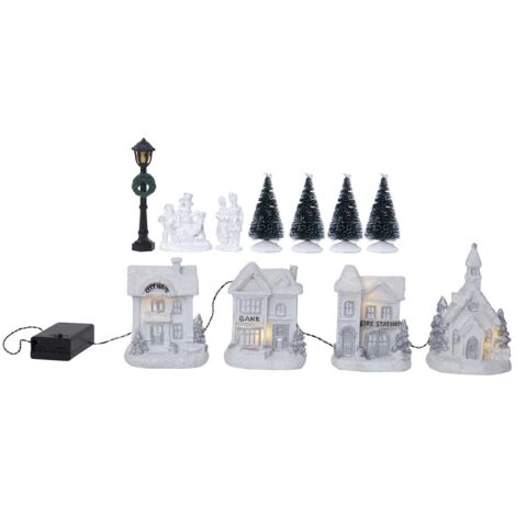 Guirlande lumineuse de Noël à LED Star Trading 'Birmingham', scène de Noël avec maisons, piles + minuterie, L 60 cm
