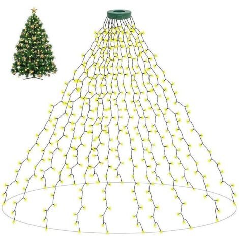 Guirlande Lumineuse de Noël Blanc Froid, 2m 400 LED Fairy Lights 8 Modes d'Eclairage, Fonction Mémoire pour Intérieur Extérieur Fenêtre Noël Mariage Anniversaire Maison Chambre Jardin Patio
