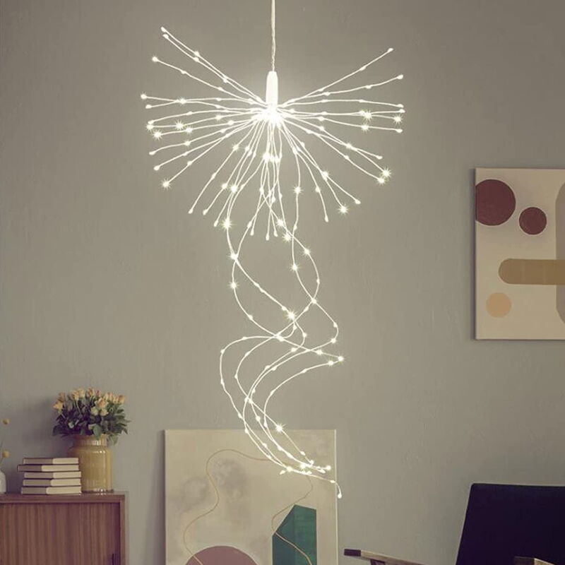 Guirlande lumineuse de Noël en forme d'étoile, 8 modes d'éclairage, variateur d'intensité, fil de cuivre étanche, luminaire décoratif suspendu pour
