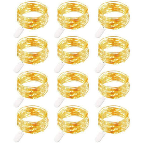 Guirlande lumineuse de Noël, Guirlandes lumineuses LED batterie, 20 pièces 1M 20 LEDs guirlandes lumineuses en fil de cuivre
