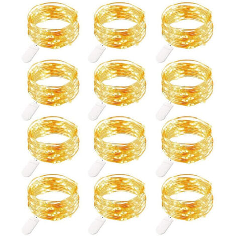 Guirlande lumineuse de Noël, Guirlandes lumineuses LED batterie, 20 pièces 1M 20 LEDs guirlandes lumineuses en fil de cuivre - RWGuirlande lumineuse de Noël