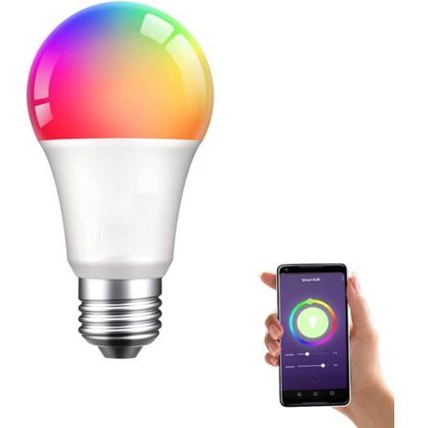 Guirlande lumineuse de Noël LED intelligente Alexa, culot E27, 9 W, RGBCW, changement de couleur 2200–6500 K, 1000 lm, compatible avec Alexa et Google Assistant (1 paquet, E27)