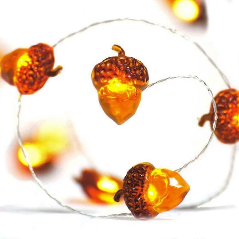 Guirlande lumineuse de Noël SDIGV en forme de pomme de pin et de gland, 2,74 m (9 pieds), 30 LED, veilleuse à piles, idéale pour la chambre à coucher.