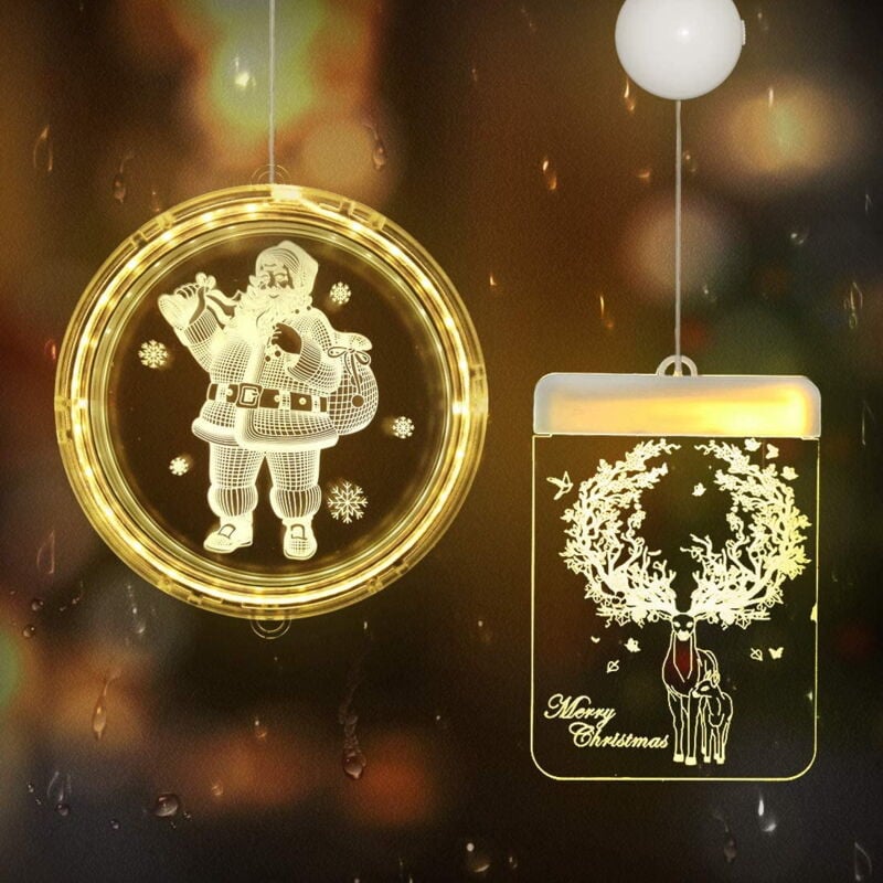 Guirlande lumineuse de Noël suspendue avec jouets décoratifs pour rideaux de fenêtre, décoration de Noël, guirlande lumineuse pour chambre à coucher,