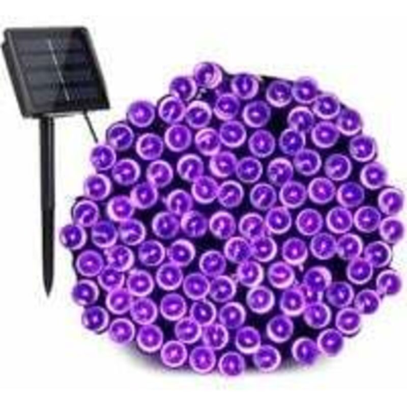Guirlande Lumineuse de Noël Violette Énergie Solaire 22M 200 led Étanche - Décorations Extérieures pour Jardin, Patio, Cour, Arbres de Noël