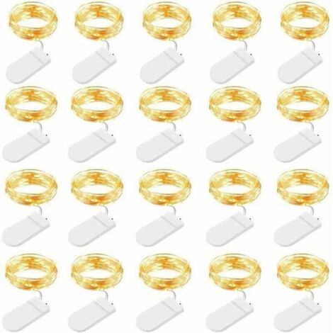 Guirlande lumineuse de Noël,20 pièces 1M 10 LEDs guirlandes lumineuses en fil de cuivre pour chambres