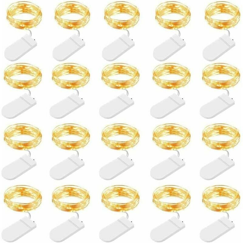 Guirlande lumineuse de Noël,20 pièces 1M 10 LEDs guirlandes lumineuses en fil de cuivre pour chambres Guirlande lumineuse de Noël