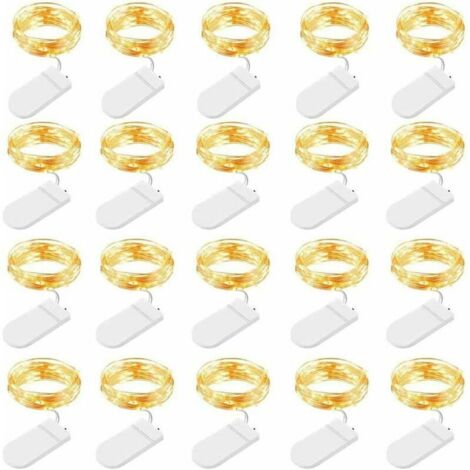 Guirlande lumineuse de Noël,20 pièces 1M 10 LEDs guirlandes lumineuses en fil de cuivre pour chambres Guirlande lumineuse de Noël