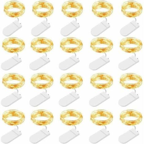 Guirlande lumineuse de Noël,20 pièces 1M 10 LEDs guirlandes lumineuses en fil de cuivre pour chambres Guirlande lumineuse de Noël