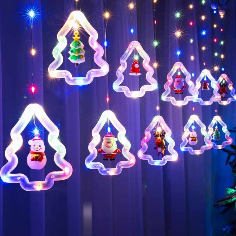 Guirlande lumineuse de Noël,Guirlande lumineuse d'arbre de 3M avec 10 jolies décorations de Noël à faire soi-même, guirlande lumineuse clignotante
