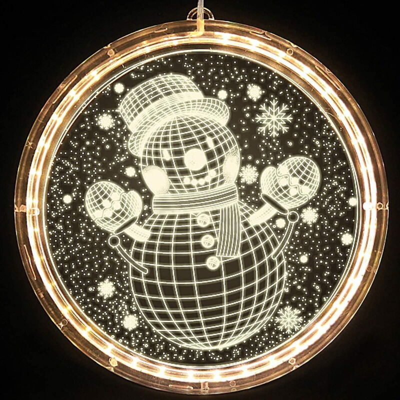 Guirlande lumineuse décorative de Noël pour fenêtre, pour extérieur, intérieur, allée, patio, chambre à coucher, fête, mur de vacances, blanc chaud