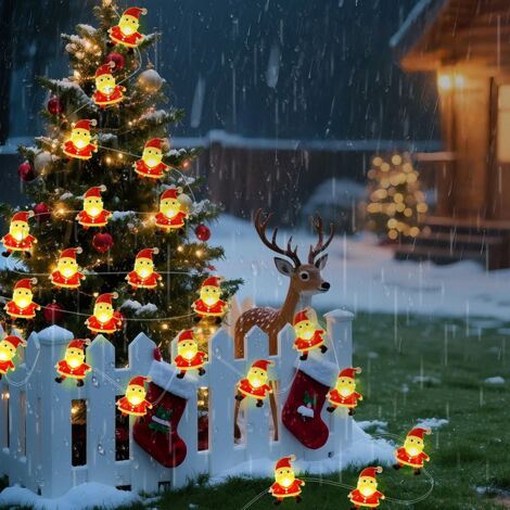 Guirlande lumineuse décorative festive, mini guirlande lumineuse mignonne en forme de Noël, 5 mètres de long avec 50 lumières