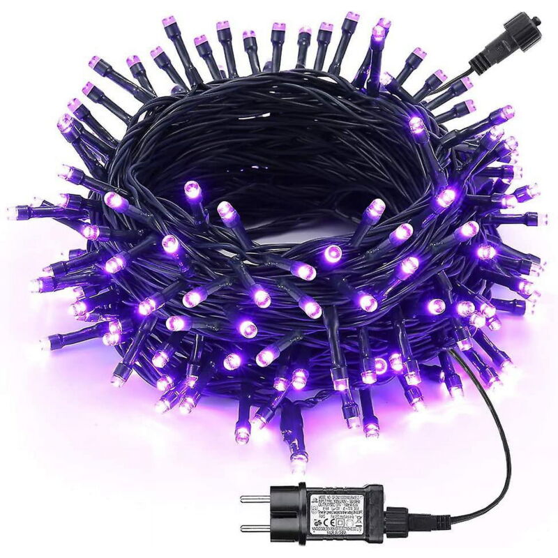 Guirlande lumineuse décorative pour Halloween, 20 m, 200 led, étanche, pour intérieur et extérieur, 8 modes d'éclairage, pour Halloween et Noël.