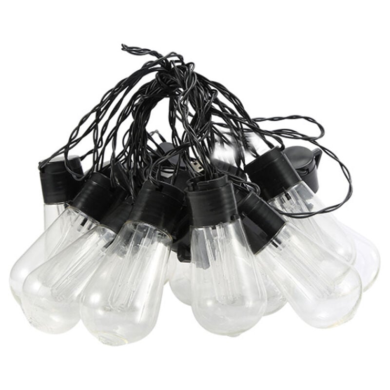 Guirlande lumineuse décorative solaire, ampoule goutte d'eau, adaptée à la décoration extérieure de la cour du jardin (blanc)