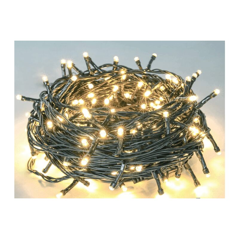 Guirlande lumineuse d'extérieur, 2 m, 300 led, guirlande lumineuse de Noël, fil vert extensible, ampoules transparentes, mini-lumières avec 8 modes,