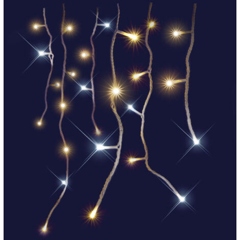 Guirlande lumineuse d'extérieur 8m connectable – 130 LED blanc chaud et 30 LED flash – IP44 pour usage extérieur – Décoration festive – Millumine