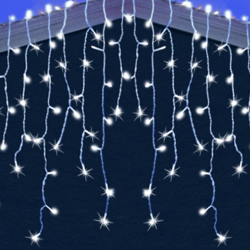 Guirlande lumineuse d'extérieur avec pluie de météores, certifiée ul, 8 tubes, effet pluie, chute de neige, glaçons, pour décoration de jardin, sapin