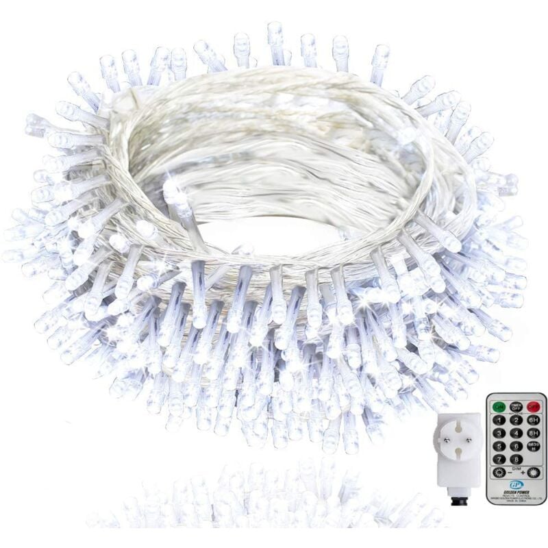 Guirlande lumineuse d'extérieur de 100 m Avec télécommande et minuterie 8 modes pour Easter maison chambre jardin - Blanc
