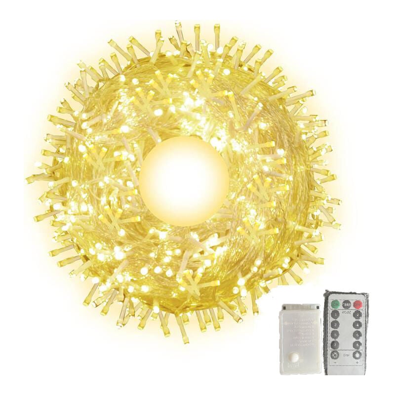 Guirlande lumineuse d'extérieur de 100 m, guirlande lumineuse de Noël et d'Halloween avec télécommande, idéale pour Noël, un anniversaire, un mariage