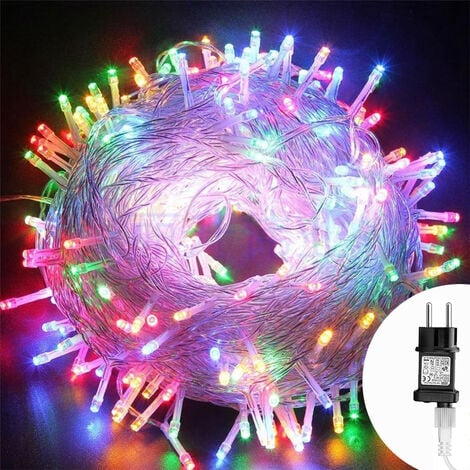 Guirlande lumineuse d'extérieur LED Lichterkette Außen,SDLOGAL,10M 100 LED Guirlande lumineuse Sapin Multicolore avec 8 Modes, étanche IP44 pour Chambre Balcon, Jardin, Galustrade, Noël, Intérieur Ext