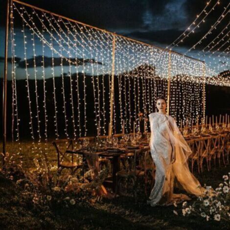 Guirlande lumineuse d'extérieur，Rideau lumineux LED 3 m x 3 m, 300 LED, USB, étanche, 8 modes, lumière blanche chaude pour décoration de fête, de mariage, d'anniversaire, de jardin, de fenêtre, intéri