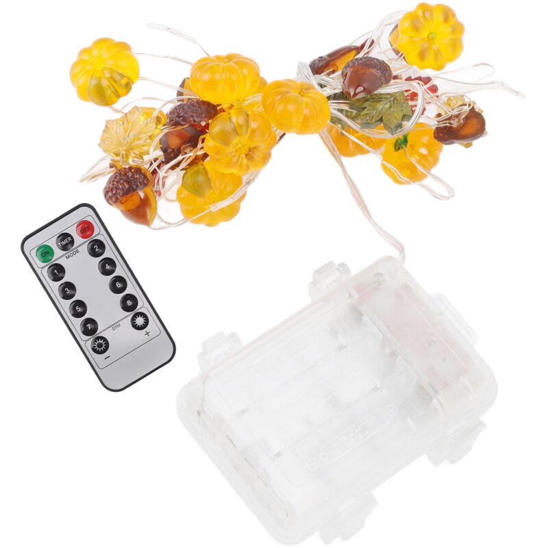 Guirlande lumineuse d'Halloween 30 led étanche pliable citrouille érable guirlande lumineuse pour intérieur extérieur lumière chaude