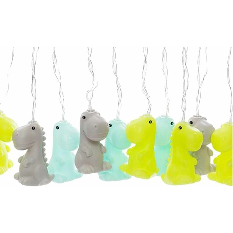 Guirlande lumineuse dinosaures - Vert, Gris et Bleu