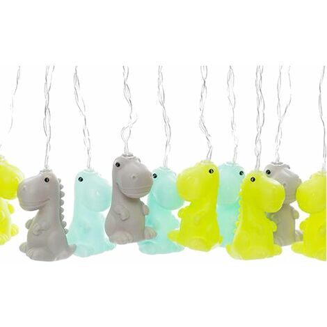 Guirlande lumineuse dinosaures - Vert, Gris et Bleu