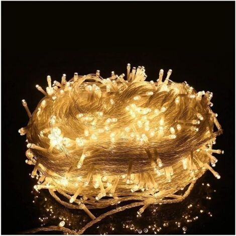 Guirlande lumineuse électrique – 100 m – 600 LED – 8 modes d'éclairage pour la décoration du sapin de Noël – Blanc chaud