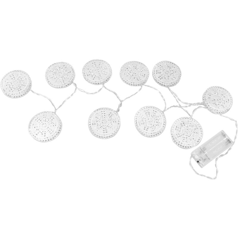 Guirlande lumineuse en fer forgé lumière chaude IP45 étanche forme de fleur ronde alimentée par batterie lampe à cordes creuse pour la décoration