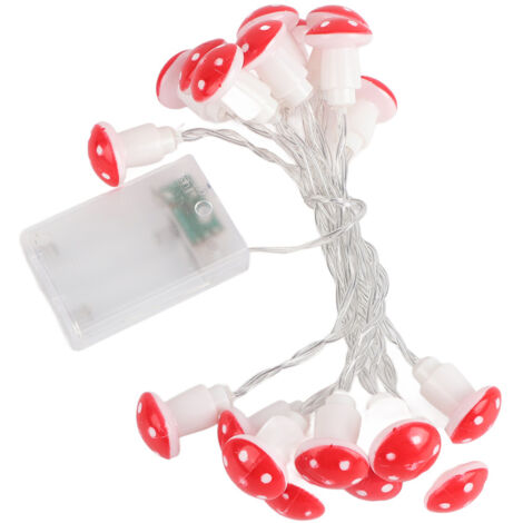 Guirlande lumineuse en forme de champignon à 20 LED, bande lumineuse, décoration de jardin pour noël, fête de mariage