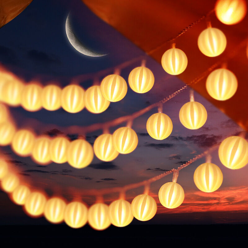 Feiyue - Guirlande lumineuse étoilée, 10 mètres, 80 lumières, adaptée à la décoration de fête de Noël en camping (alimentée par batterie)