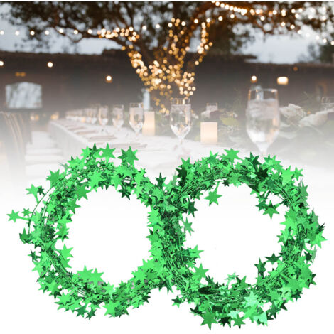 Guirlande lumineuse étoilée 7,5 mètres pour décoration fêtes, Noël et mariage (Vert)