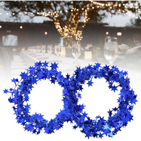Guirlande Lumineuse Étoiles Bleues 7,5m pour Sapin de Noël, Décoration Fête et Mariage