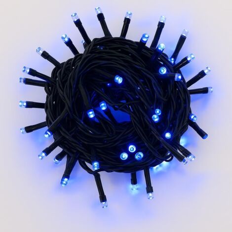 Guirlande lumineuse ETTROIT 100 LED, 10 m, lumière bleue, câble noir, IP65, extensible, effet flash blanc, guirlande de Noël, commerces, balcon