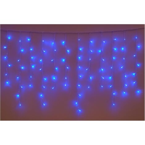 Guirlande lumineuse ETTROIT 200 LED, 3 m, lumière bleue, câble blanc, IP65, extensible, effet flash, avec fils uniformes de 1 mètre, guirlande de Noël, boutiques, balcon de Noël