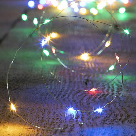 Feeric Christmas - Guirlande lumineuse d'extérieur Copper 100 MicroLED Blanc froid sur 10 Mètres avec 8 jeux de lumière