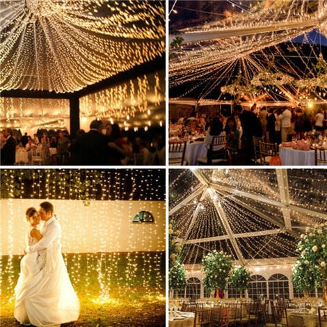 DERRUI Guirlande Lumineuse Extérieur et Interieur, 100M 600 LEDGuirlande Lumineuse Sapin avec Prise Modes Étanche Guirlande Noel Exterieur Décoration pour Chambre, Sapin, Noël, Mariage, Jardin [Classe énergé