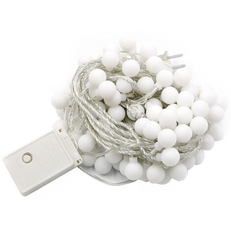 Guirlande Lumineuse Extérieur/intérieur,5M 50 LED étanche IP44, Batterie à Piles, 8 Modes avec Télécommande Minuterie, pour Jardin, Mariage, Fête, Décoration de Noël (Blanc Chaud)