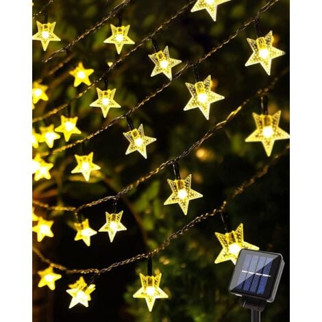 AUTRES Guirlande Lumineuse Exterieur Solaire 12M 100 LED Guirlande Solaire Extérieure, IP65 Étanche 8 Modes Décoration Lumière