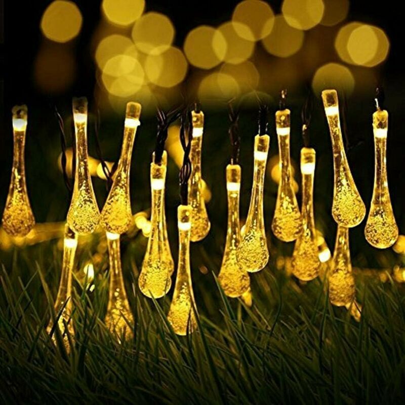 Guirlande lumineuse exterieur solaire led pile etanche guinguette 6.5 Mètre 30 LED 8 Modes Décorative pour Jardin Terrasse Maison Noël Pâques Fête