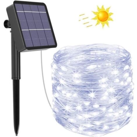 Guirlande Lumineuse Exterieur Solaire - Litogo - 20m 200 LED - Étanche - 8 Modes - Blanc Froid