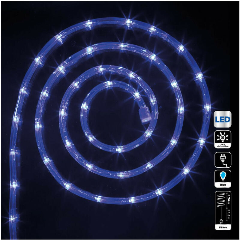 Fééric Lights And Christmas - Guirlande Lumineuse Extérieur Tube 24 m 432 led Bleu 8 jeux de lumière - Feeric Christmas - Bleu