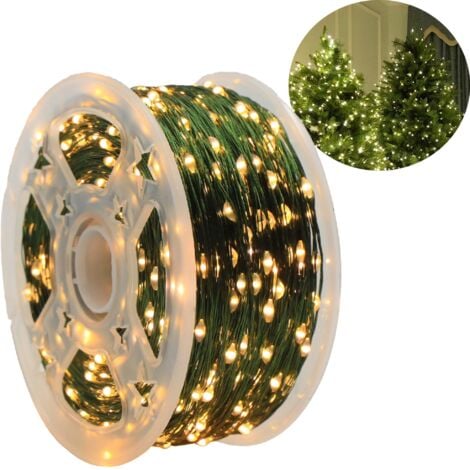 FITAGS Guirlande Lumineuse Extérieure 50M 500 LED Fil de Cuivre Éclairage LED Lumières LED avec Prise 8 Modes Décoration Intérieure Extérieure Extérieure Étanche pour Jardin, Fête, Noël, Arbres, Mariage, Déc