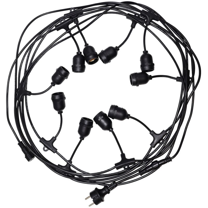 Guirlande lumineuse extérieure danda 10xE27 10m IP54 étanche noir EDO777465 Edo Solutions Garden Line