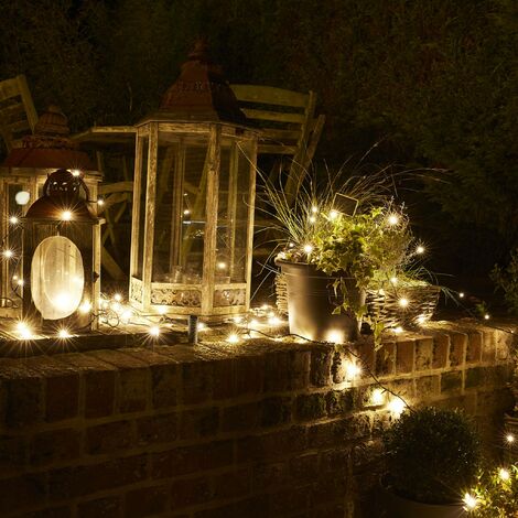Guirlande lumineuse extérieure de Noël 18m de long, 180 LED blanc chaud, 8 modes