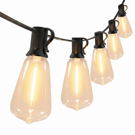 Guirlande lumineuse extérieure pour arbres, 62 ampoules PET E12 (2 de rechange), 60 douilles, 36,5 m – Décoration festive