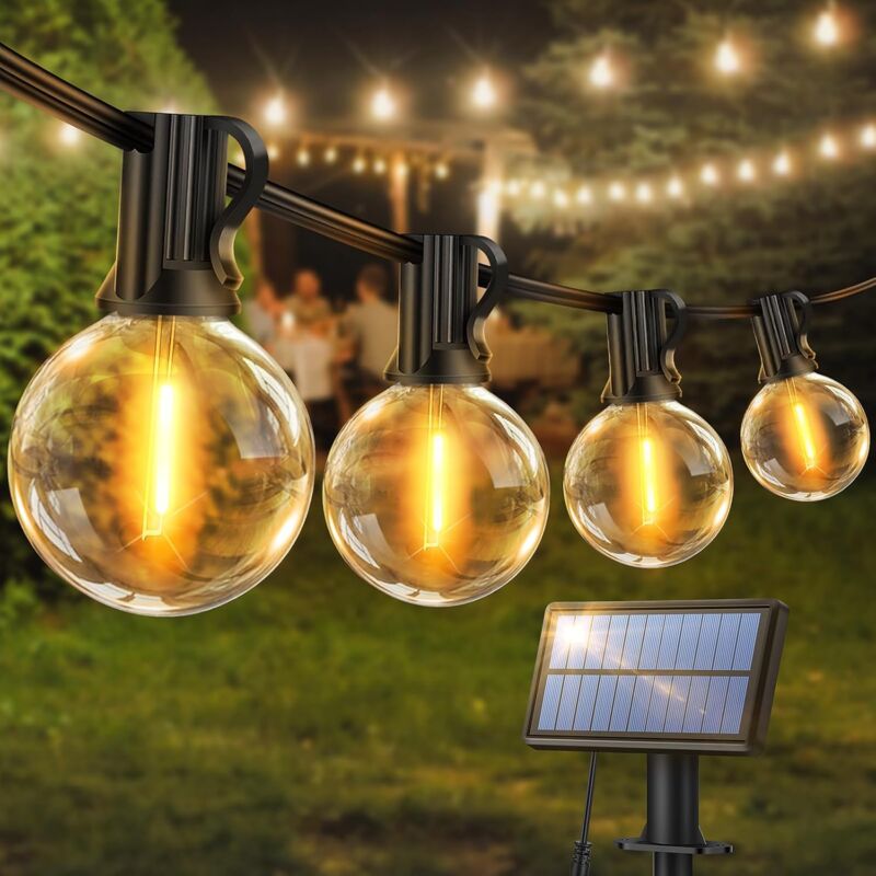 Guirlande Lumineuse Exterieure Solaire Jardin - pour Patio Terrasse Fête Mariage [Classe énergétique D]15.2M 25+1