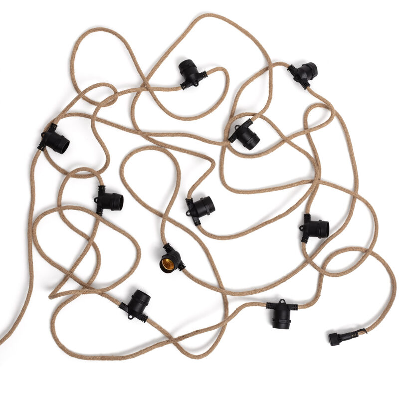 Guirlande Lumineuse Extérieure Textile avec 10 Douilles 10m IP65 10 m